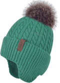 FENELY Women's Knitted Warm Beanie Winter Hat, Warm Chunky Snow Hat with Pompom