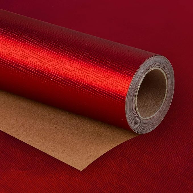 WRAPAHOLIC 30 Inch Red Wrapping Paper Roll - Jumbo Roll Passionate Red for Birthday, Holiday, Wedding, Baby Shower Wrap - 30 inch x 16.5 feet