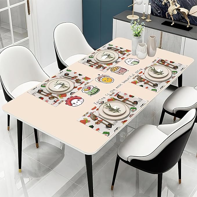 Japaness Sushi Cute Placemats Set of 6 Washable Table Mats for Kitchen Dining Table,Heat-Resistant Place Mats for Indoor Outdoor Party Holiday Decoration