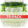 Wisteria Hanging Flowers,Fake Hanging Flowers,Wisteria artificiales Garland for Home Wedding Arch Floral Party Garden Ceremony Outdoor Decor,3.6 feet Long(75,White)