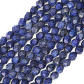 Faceted Natural Lapis Lazuli Stone Round Beads 8mm 36cm/Strand for Jewelry Making