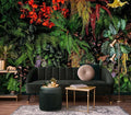 Green Leaf Wallpaper Mural Tropical Botanical Leaves Wall Murals for Bedroom Living Room (Not Self-Adhesive)