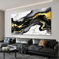 TAIJXAGSG Abstract Black And Gold Wall Art For Living Room Artwork Canvas Art Wall Decor Marble Texture Modern Canvas Prints Pictures Abstract Wall Decor For Home Hotel Decoration 24x48 Inch