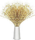 Geosar 30 Pcs Christmas Artificial Glitter Berry Stem Decorations 17 Inch Faux Stick Floral Pick Centerpiece Bouquet Flower Bead Twigs for Centerpiece Tree Wreath Xmas Ornaments Home(Gold)