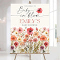 Editable Wildflower Baby Shower Welcome Sign, Personalized Boho Floral Baby Shower Sign, Spring Flowers Theme, Elegant Flower Decorations, Custom Name Signage for Boy or Girl #1