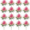 16 Pack Pink,Hot Pink Peonies Artificial Flowers,Fake Silk Hydrangea Bouquet for Bridal Wedding Home Table Decor Reusable Dining Opening Ceremony Birthday Arrangement Faux Floral