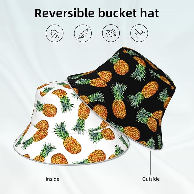 Bucket Hat Beach Summer Sun Hat Reversible Fisherman Hats Double Sided Wearing for Women Men Boys Girls