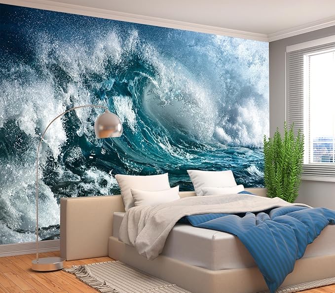 Cliouar-Ocean Mural Wallpaper Peel and Stick 137" x 102"