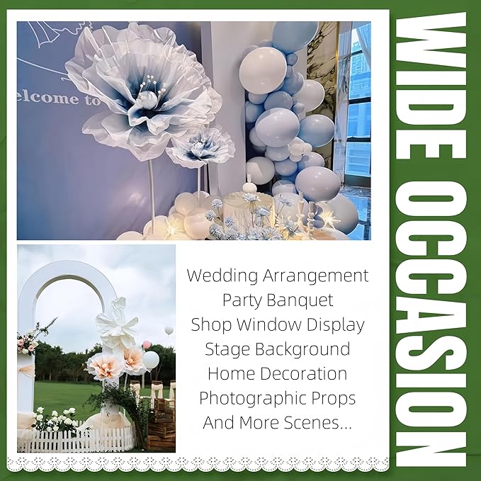 Large EVA Artificial Flower, 5.3ft Giant Flower Backdrop Decorations for Wedding Birthday Christmas Party Photography Mall Shop Window Display Home Decor Props, White