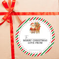 Merry Christmas Gifts Tags Stickers from Santa, 30 Pcs Christmas Name Tags for Gifts, 2.5x2.5 Inch Holiday Presents Sticker Labels, Festive Chrismas Name Tag for Wrapping Bags Classroom-D10