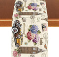 British Table Runner, Seasonal Vintage Floral England London Culture Element Coffee Table Center Decor for Home Kitchen Dining Patio Holiday Party Table Decorations 13x90 inches