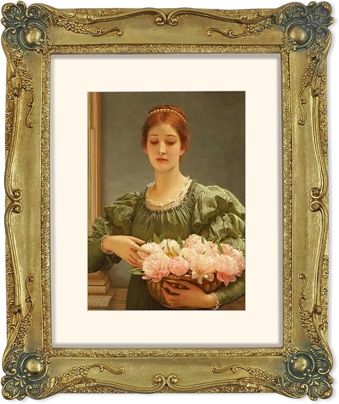 SIMON'S SHOP Gold Picture Frames 8x10 for Wall and Tabletop Vertical or Horizontal Display, Vintage Photo Frame with Glass Cover, Baroque Style Home Decor