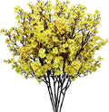 Mandy's Yellow Artificial Baby’s Breath European Flowers 6 Bundles Silk Gypsophila with Bendable Stems for Fall Thanksgiving & Christmas Centerpiece Wedding Decor and Table Arrangements