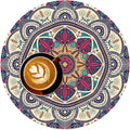 Mandala Round Placemat Set of 4 Elegant Linen Table Mats for Dining, Heat Resistant, Stain Resistant Perfect for Dinner Parties, Restaurants, and Everyday Use