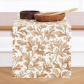 Solino Home 100% Pure Linen Fall Table Runner 120 Inches Long - Floral Print Table Runner 14 x 120 Inch for Autumn - Handcrafted and Machine Washable - Fallen Leaves Print