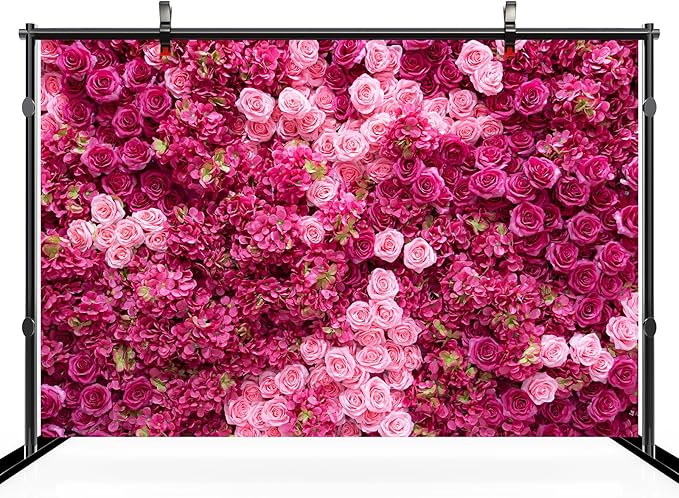 6ftx4ft Rose Wall Background Rose Photo Backdrops Spring Party Tea Party Flowers Backdrop Girls Birthday Pink Princess Party Wedding Bridal Shower Pink Floral Anniversary Ceremony Decor