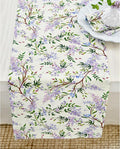 Solino Home Lilacs Floral Print Table Runner 90 Inches Long - 100% Pure Linen Table Runner 14 x 90 Inch - Handcrafted and Machine Washable - Lilacs/Off White Print
