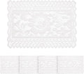 Jayla 4 Pcs Rectangle Lace Placemats for Tables Embroidered Lace Tablemats Vintage Crochet Floral Table Runner Vintage Wedding, Tea Party Decor,12x17 Inch