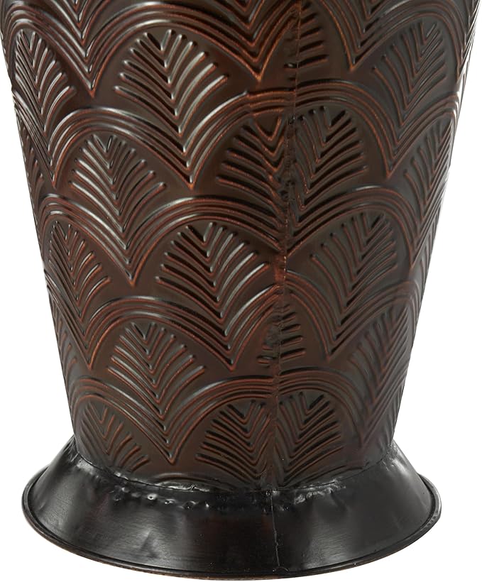 Deco 79 Metal Decorative Vase Tall Centerpiece Vases with Geometric Designs, Set of 3 Vases for Home Decoration 53", 40", 27" H, Dark Brown