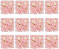12 Pack Flower Wall Panels, Pink Floral Wall Backdrop, Artificial Flower Wall Decor 15 15, Rose 3d Flower Wall Background Party Panel Decorations for Wedding, Party, Anniversary, Indoor, Outdoor