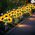 6 Pack Sunflower with Firefly Lights,Solar Lights Outdoor Garden Decor,Solar Flowers Lights Waterproof,Sunflowers Birthday Gifts for Mom Women,Decorative Stakes Fairy Lights for Yard Patio Lawn