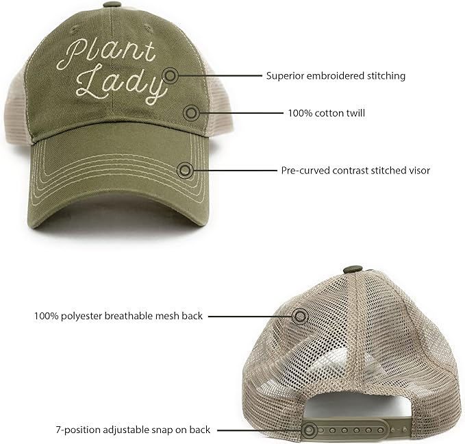 Plant Lady Hat - Olive & Khaki, Perfect Garden & Plant Lover Gifts for Women