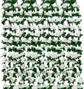 12 PCS 98.4 FT Artificial Flower Garland White Rose Garland for Wedding Room Decor（12,White）