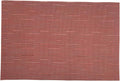 Gugrida Placemats PVC Table Mats Woven Vinyl Placemats, Set of 6 (18"X12" Red Stripe)