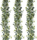 Mavee 3-Pack 5.9ft Artificial Eucalyptus Greenery Garland with Silver Dollar Leaves - Spring Table Runner Vines for Wedding Decor, Home Mantel, Wall Hanging & Party Arrangements