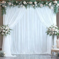 20ft x 10ft White Chiffon Backdrop Curtains, Wrinkle-Free Sheer Chiffon Fabric Photo Curtain Drapes for Wedding Ceremony Arch Party Stage Photography Decorations