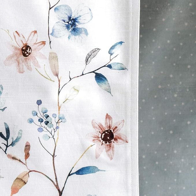 Maison d' Hermine Table Runner 100% Cotton Double Layer Table Runners 108 inches Long for Thanksgiving Christmas Decorations Home Kitchen Dining Party Wedding (Ice Florals, 14.5" x 108")