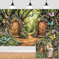 10X8ft Enchanted Forest Backdrop Fairy Tale Green Enchanted Garden Wonderland Floral Butterfly Photography Background for Kids Girl Baby Shower Birthday Party Decoration Banner Booth Props