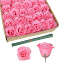 Pink Glitter Roses,30PCS Glitter Flowers Bouquet Artificial Roses with Stems for Wedding Party Christmas Home Decor(Pink with Silver Glitter)