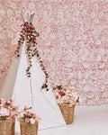 Flower Panels for Flower Wall (6 Pack) 24 Inch by 16 Inch Each | Flower Wall, Backdrop, Weddings, Event Decor, and Bridal & Baby Shower (Gradient White and Pink)