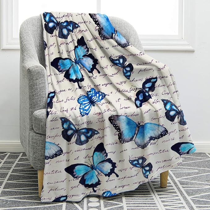 Jekeno Butterfly Throw Blanket Gifts for Women Girls, Christmas Birthday Valentines Butterfly Gifts for Butterflies Lovers Adult Kids, Colorful Blanket Decor for Home Bed Couch