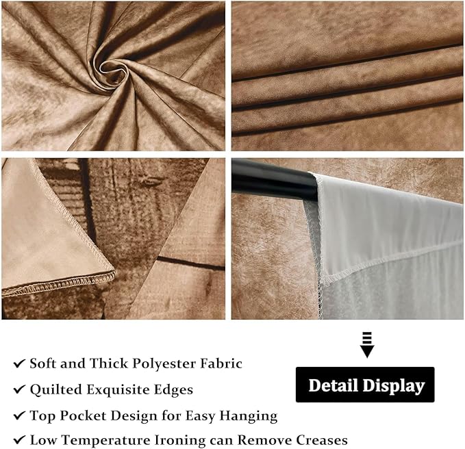 Professional Abstract Portrait Photography Backdrop,Wall with Wood Floor Backdrop for Kids Photography Baby Newborn Cake Smash Photo Shoots Hypoallergenic Fabric Photography Props(Brown-8x12ft)