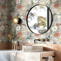 Simon&Siff Vintage Wallpaper Peel and Stick Modern Floral Wall Paper Farmhouse Botanical Contact Paper Removable Renter Friendly Wallpaper for Cabinets Countertop Wall 17.3" x 118"
