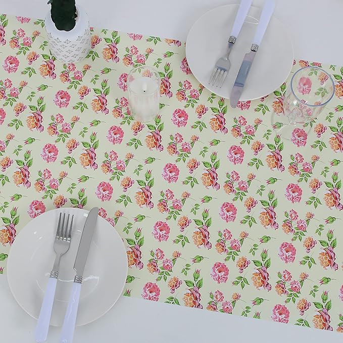 Aimyoo Ivory Floral Wrapping Paper Jumbo Roll 17 in x 60 ft, Vintage Peony Flower Gift Wrap for Wedding Bridal Shower Women Birthday