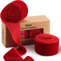 Velvet Ribbon for Gift Wrapping Red Handmade Fringe Ribbons for Crafts Bouquet Christmas Decorations 2 Rolls 1 1/2 Inch x 2 Yd (4 Yards Total)