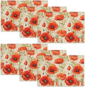 Botanical Flower Placemats Set of 6 Butterfly Plants Floral Botanic Plants Flower Leaves Placemats Rustic Floral Waterproof Washable Table Placemats for Dining Kitchen Decoration 6 PCS