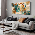 CANEITO Abstract Wall Art for Living Room, Circle Canvas Wall-Decor for Bedroom, Geometric Print Artwork, Size 48 x 24 Inches