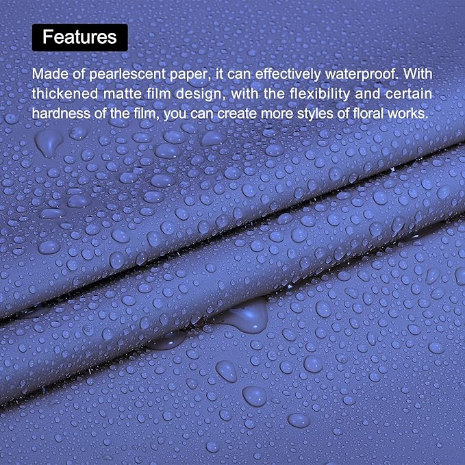 MECCANIXITY 20 Pcs Flower Wrapping Paper 22.8x22.8 Inch Waterproof Florists Wrapping Paper for Florist Bouquet Supplies, DIY Crafts, Gift/Gift Box Packaging Dark Blue