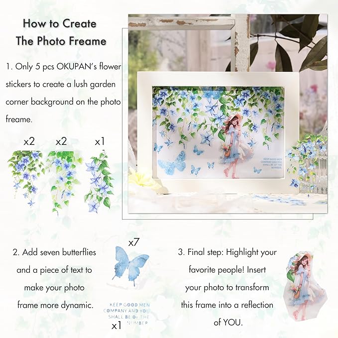 120pcs Flower Stickers for Scrapbooking – Waterproof Floral Stickers for Journaling, Junk Journal, Home Decor, Laptop, Water Bottle, DIY Crafts (6 Floral Themes)