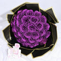 Waipfaru Glitter Roses Bouquet, DIY Fake Flowers Bouquet, Birthday Gifts for Women Mom, 36 Pcs Purple Rose for Wife Girlfriend Valentines, Mothers Day, Anniversary, Graduation