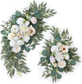 Artificial Arch Flowers Swag Set of 2 for Wedding Welcome Sign Floral Decoration and Reception Backdrop Decoration(Champagne White)
