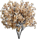 Mandy's Light Brown Artificial Baby’s Breath European Flowers 6 Bundles Silk Gypsophila with Bendable Stems for Fall Thanksgiving & Christmas Centerpiece Wedding Decor and Table Arrangements