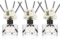 WEALD TRIBE Real Flower Reed Diffuser Set of 3 for Bathroom Air Fresheners, Oil Defusers | Fresh Linen/Ocean/Eucalyptus & Mint Scent(1.7 fl oz Each Pack) Home Fragrance with 12 Stick | Shelf Decor
