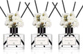 WEALD TRIBE Real Flower Reed Diffuser Set of 3 for Bathroom Shelf Decor, Lemongrass,Eucalyptus & Mint,Velvet Vanilla Scent Sticks Defusers with Essential Oils | Home Office Fragrance(1.7 fl oz/Pack)