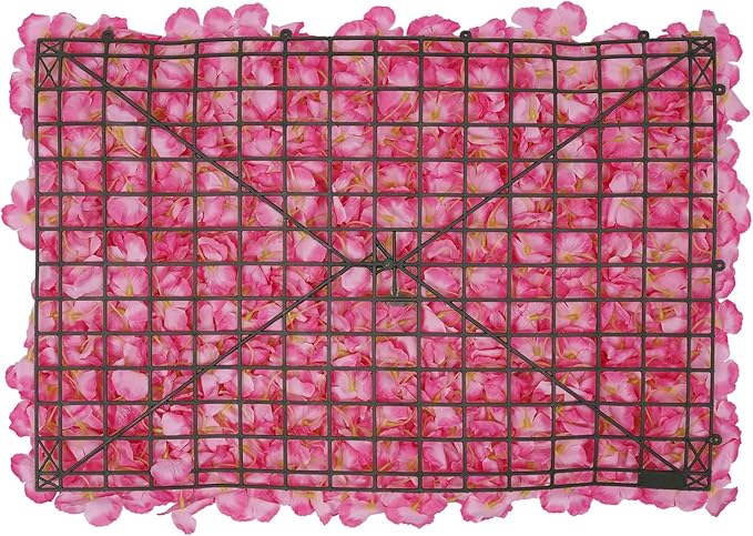 16"x 24" Artificial Flower Wall Panels,Flower Wall Mat Silk Flower Panels for Outdoor Garden Backyard Fence Fence Privacy Screen and Indoor Wall Decor(20Pcs Pink,Style 2)