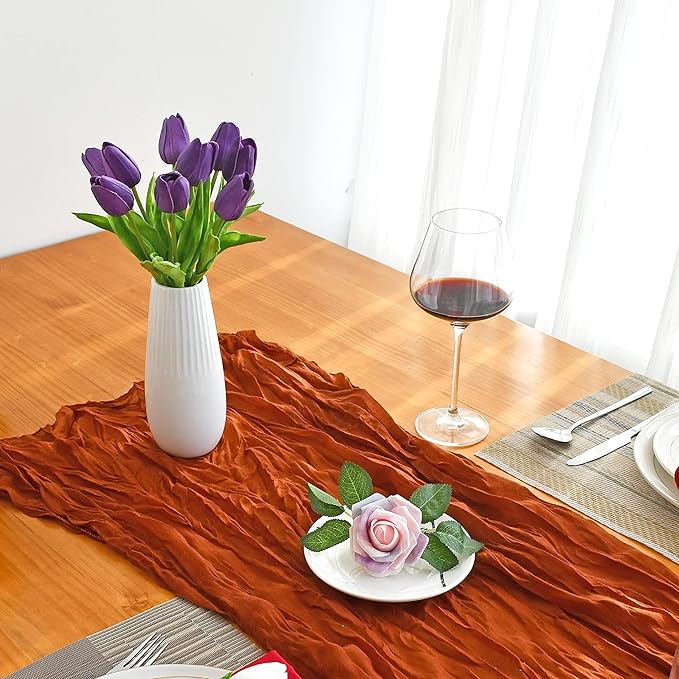 Mandy's Artificial Tulips 20 Stems Dark Purple PU Faux Flowers for Thanksgiving and Christmas Decorations Wedding Home Decor 13.5 Inch